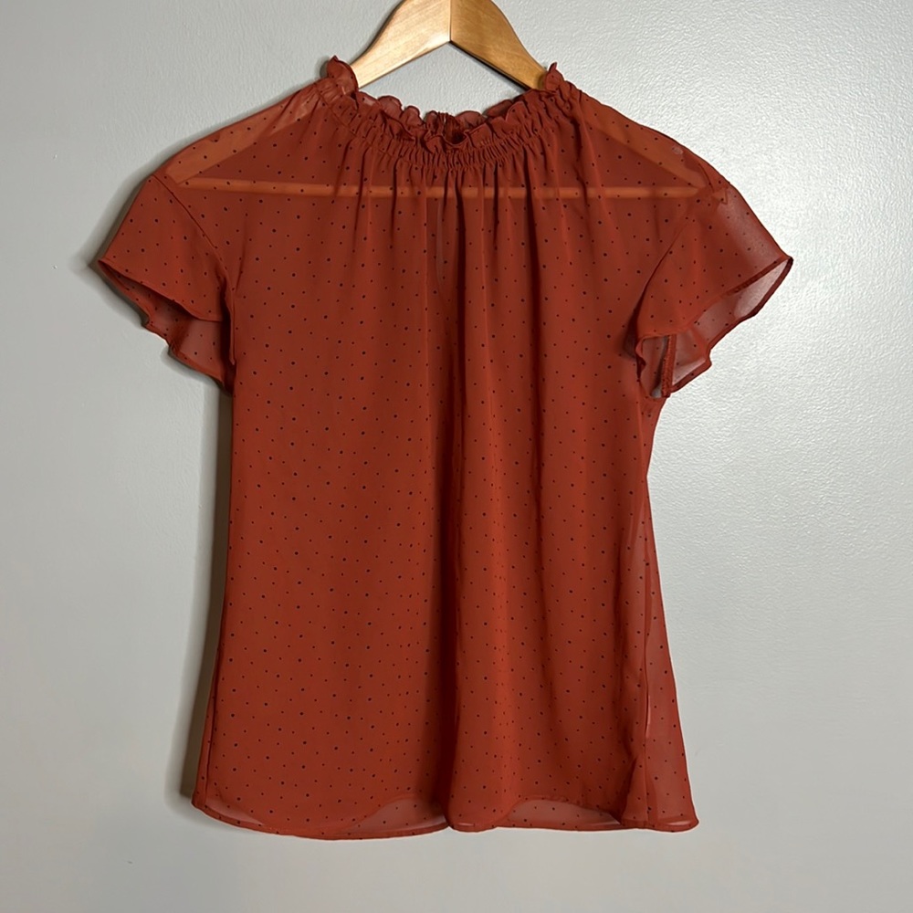 Express Rust With Polka Dots Colored Ruffled Shor… - image 1